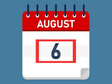calendar page with august 6