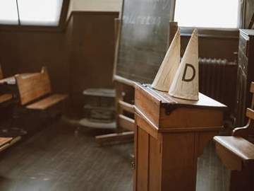 dunce caps in an old time classroom