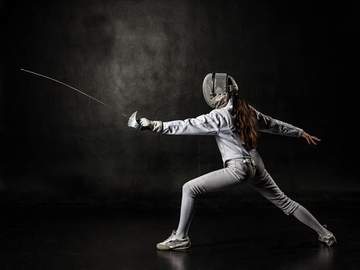 fencer holding sword