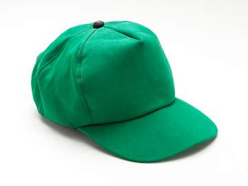 green baseball cap