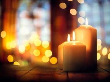 lit votive candles
