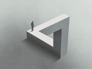 man on penrose triangle