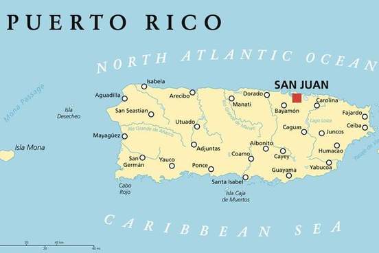 a map of puerto rico