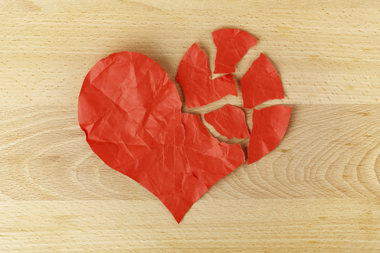 a torn paper heart