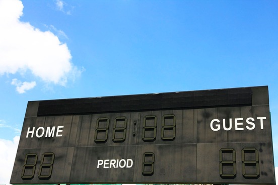 american football scoreboard is blank indicating that all players have suddenly died