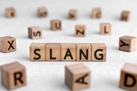blocks spelling out the word slang