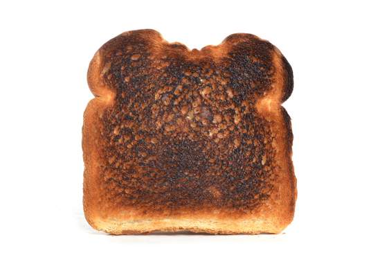 burned piece of toast