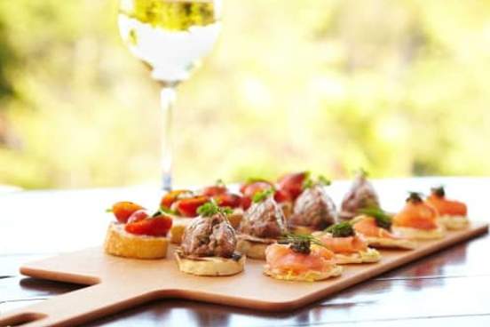canapes on plate