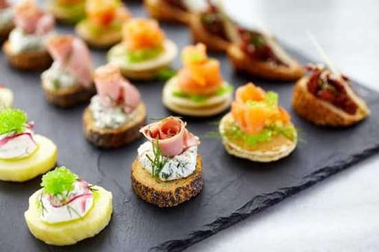 canapes on tray