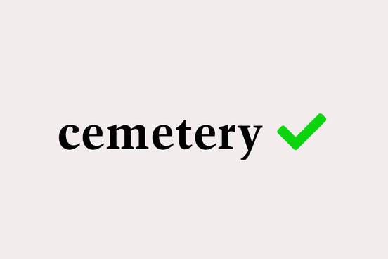 cemetery with green check