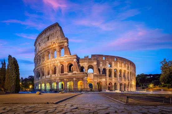 coliseum in rome at dusk