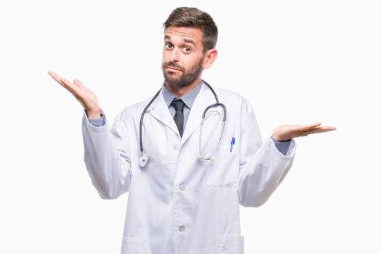 confused doctor shrugging