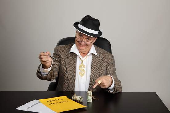 dodgy looking man offering contract