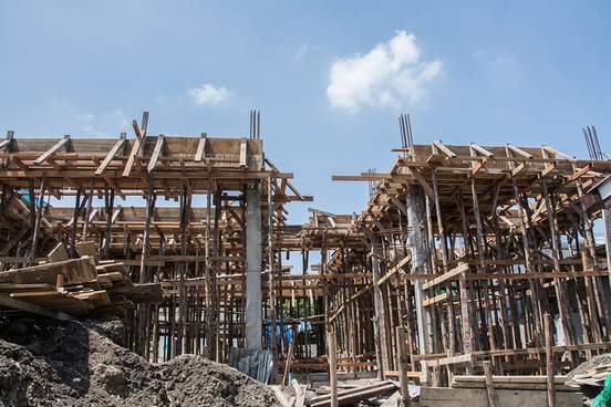 framework of house under construction
