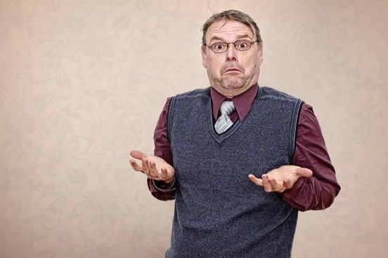 gormless confused man photo