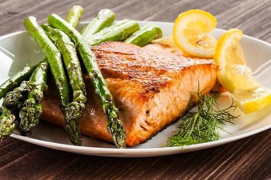 grilled salmon on plate