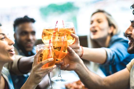 group of friends drinking together