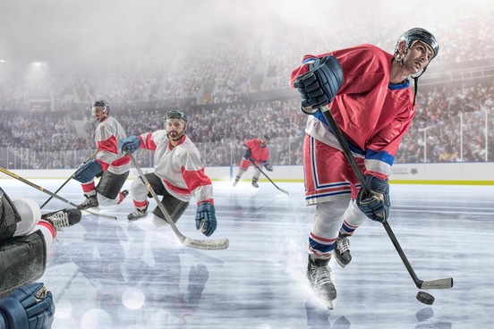 hockey players miss the puck carrier