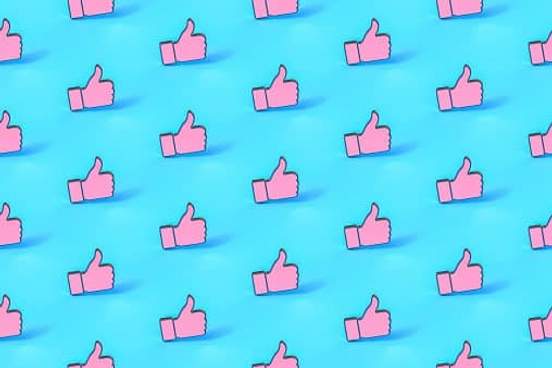 illustrated pattern of thumbs up