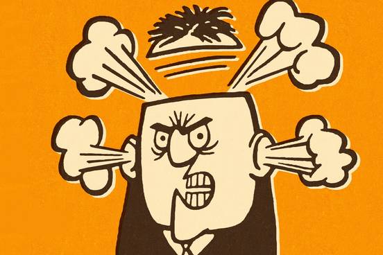 illustration of a man blowing his top