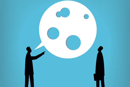 illustration of person telling story with holes in it