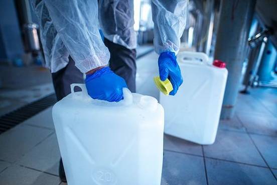jugs of chemicals