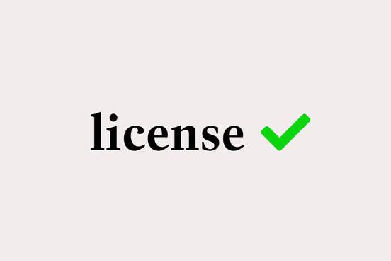 license with green check mark