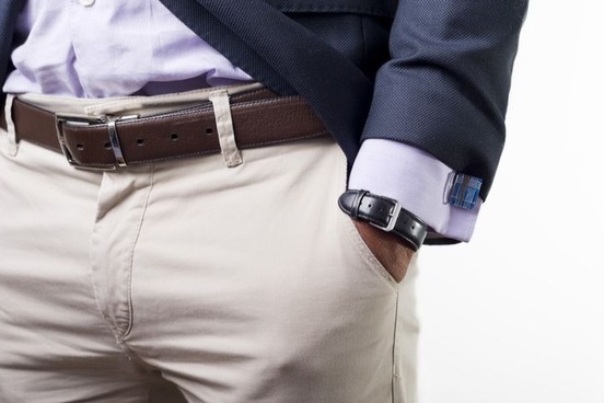 man wearing belt