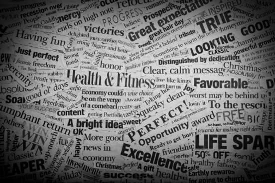 newspaper headline clipping collage