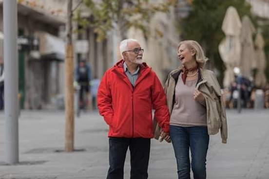 older couple walking
