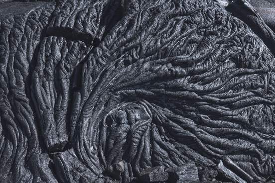 overhead shot of pahoehoe lava