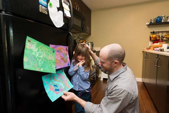paintings on fridge photo