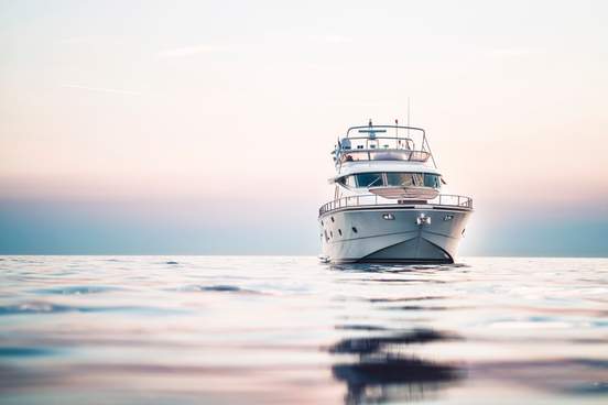 picture of yacht taken from front