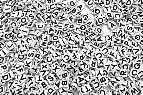 pile of letter tiles