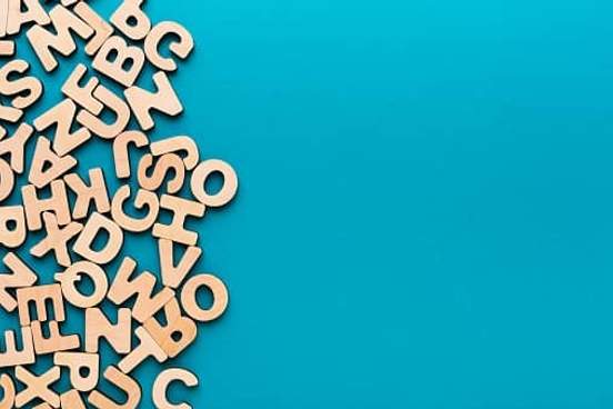 pile of letters on blue background