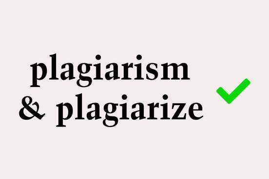 plagiarism and plagiarize with green check