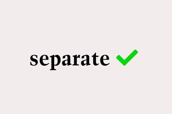 separate with green check mark