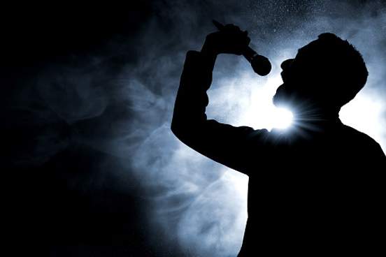 silhouette of singer