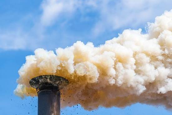 smoke coming from smokestack