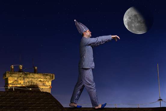 somnambulist walking on the roof