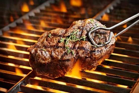 steak on grill