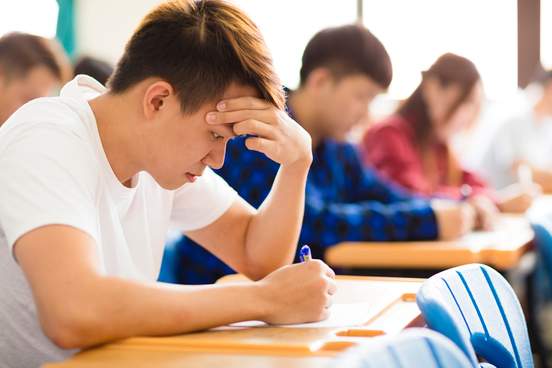 students taking test