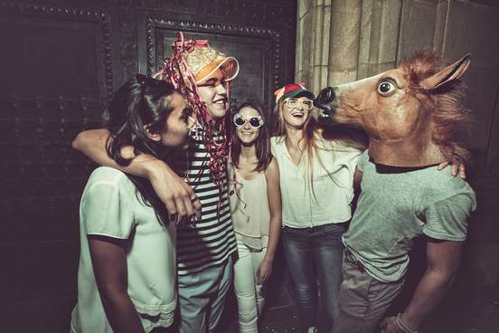 teens posed for silly picture at a party
