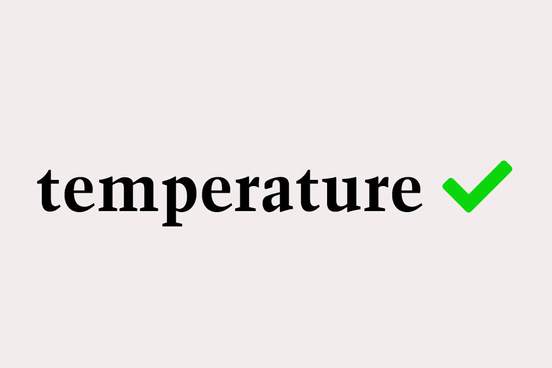 temperature with green check mark