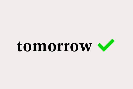 tomorrow with green check mark