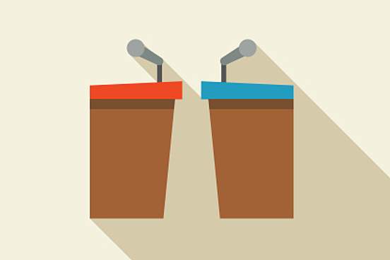 two podiums