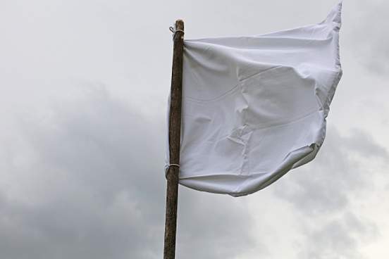 white flag on stick