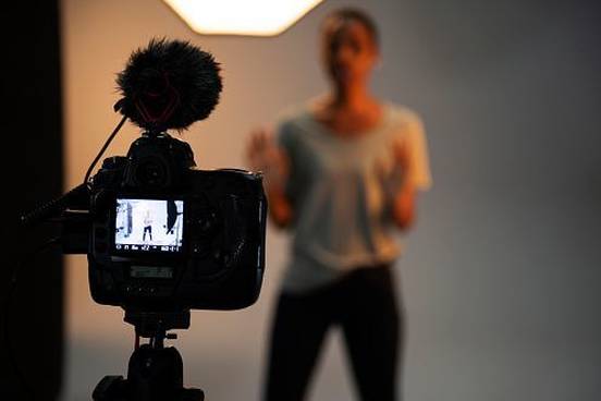 woman auditioning on camera