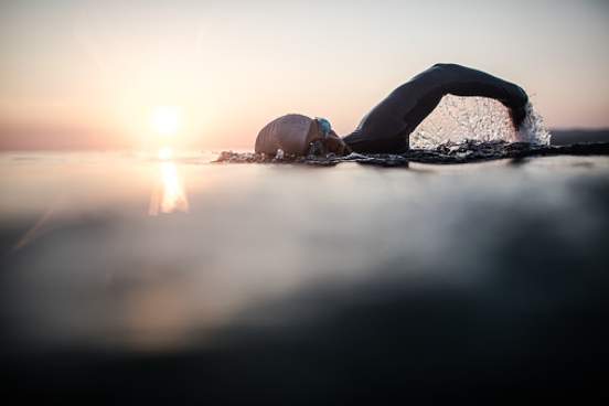 woman swimming