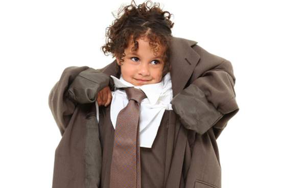 young girl wearing loose oversized clothing
